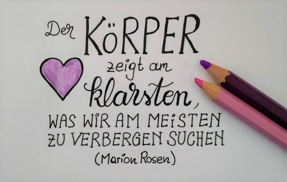 Lettering Körper zeigt am klarsten